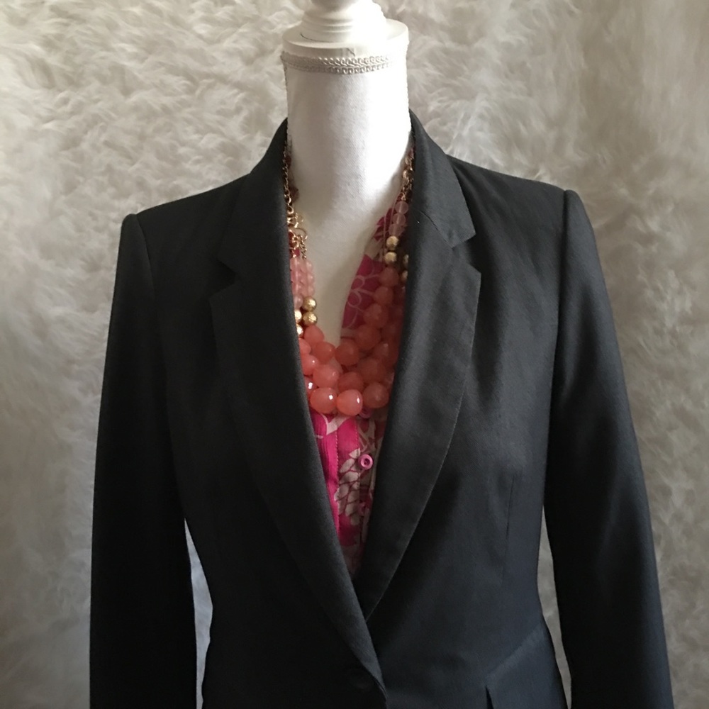 Zara Basic Charcoal Gray Lined Jacket - image 5